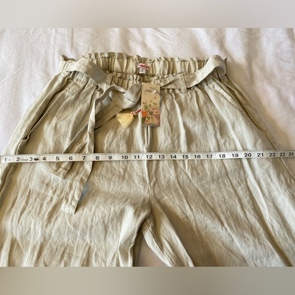 Johnny Was Linen Paperbag Wide Leg Pants - Picture 10 of 15